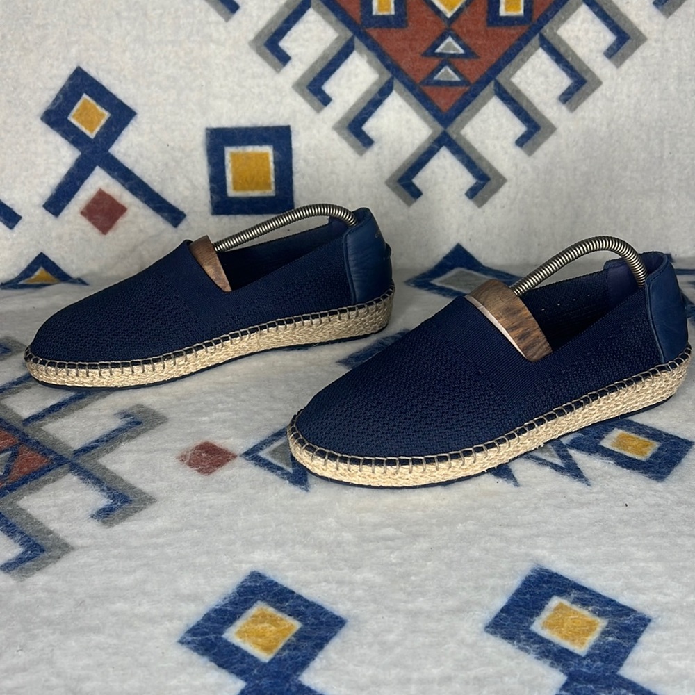 Women's Cole Hann Navy Cloudfeel Espadrille Navy Slip On Shoes Flats
